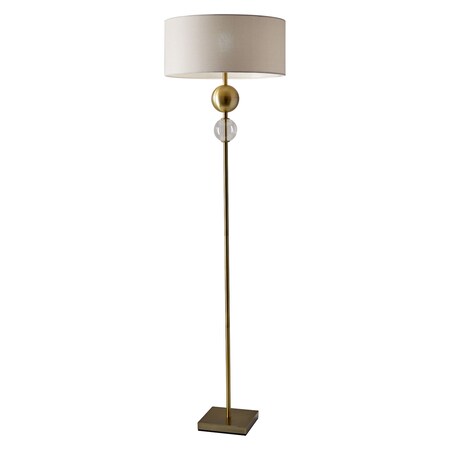 Adesso 4187-21 Chole Floor Lamp, 69 in., 150W Incandescent/CFL, Antique Brass Finish, 1 Tall Lamp